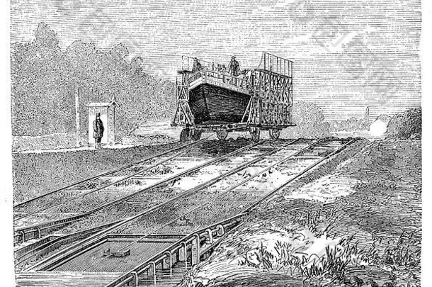 船铁道土地运输艾尔布拉格运河高地运河建打开一年普鲁士王国