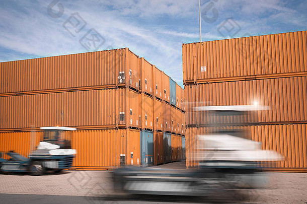 卡车航运容器港口图像下载