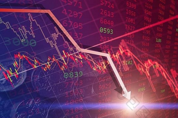 悲观股票金融熊市场图表下降价格转全球经济金融危机