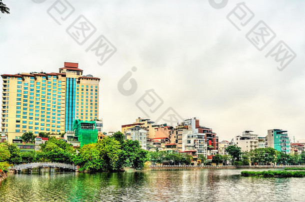 城市景观河内东西巴赫湖越南