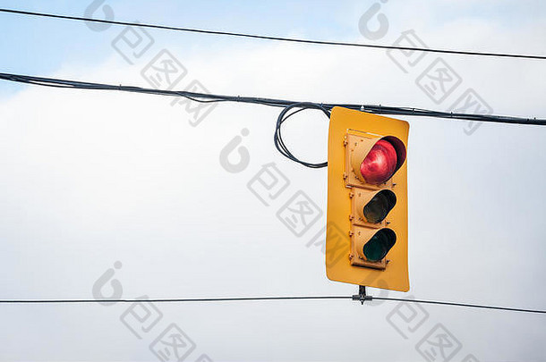 交通光持久的美国标准规定十字路口渥太华安大略加拿大指示红色的光汽车图片
