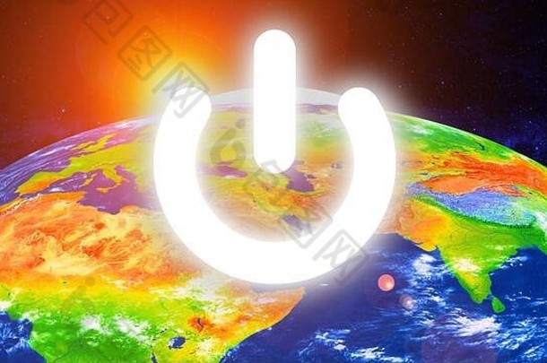 地球地球电权力按钮地球小时事件地球一天生态元素图像有家具的美国国家航空航天局呈现