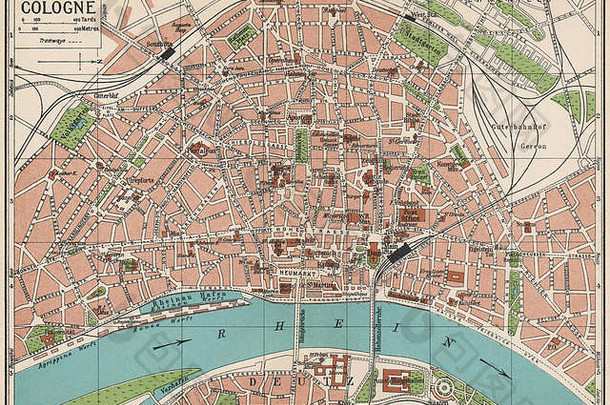 科隆古董小镇城市地图计划德国