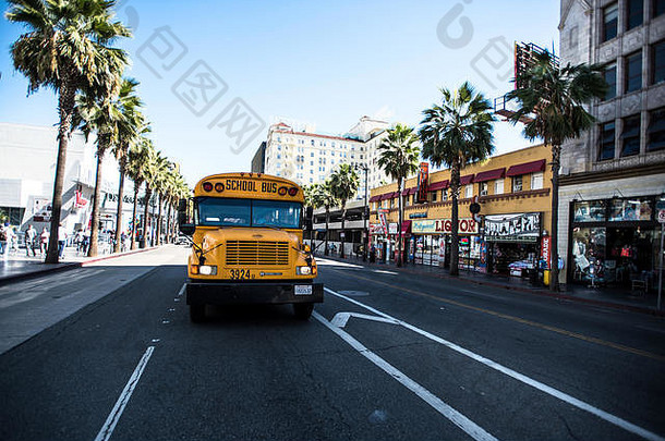 黄色的<strong>学校</strong>公共汽车这些洛杉矶加州