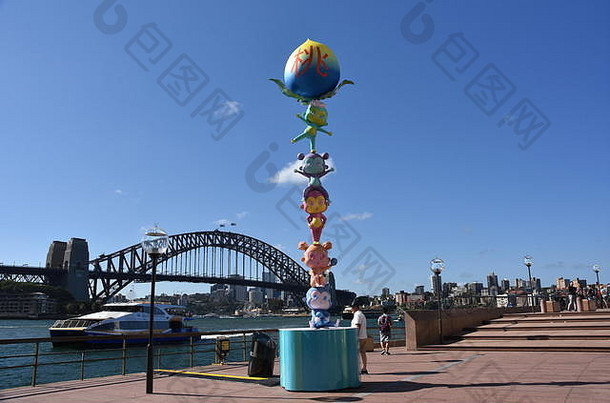 悉尼<strong>澳大利亚</strong>2月更大的生活灯笼形状猴子中国人星座动物圆形旋转庆祝中国人伦