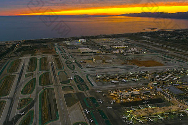 空中视图宽松这些洛杉矶国际机场
