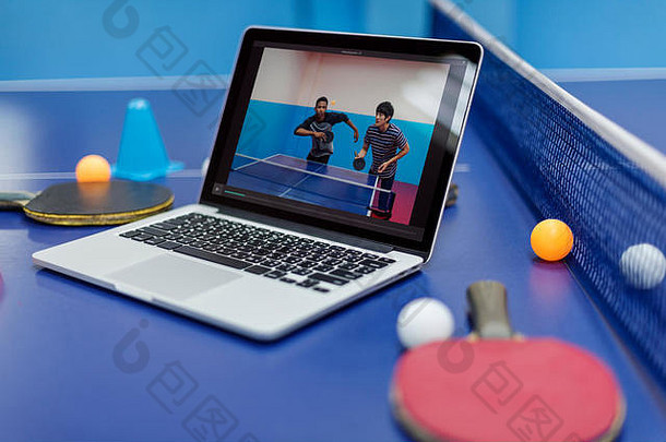 表格网球乒乓球体育<strong>运动视频</strong>教程概念