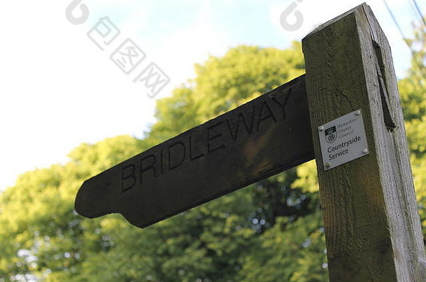 bridleway农村标志遨游梅德斯特德汉普郡