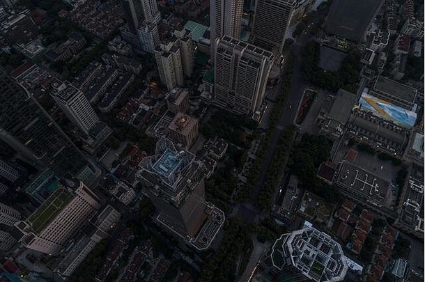 上海中国10月空中视图业务区域城市景观黎明西<strong>南京路</strong>静区上海