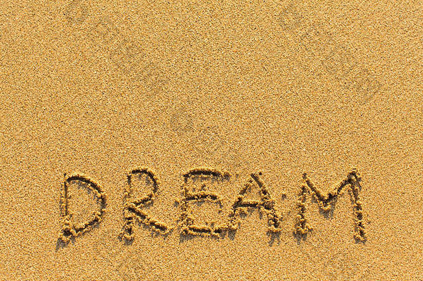 梦想词画沙子海滩