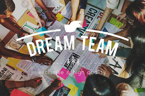 梦想团队协作在一起协会概念