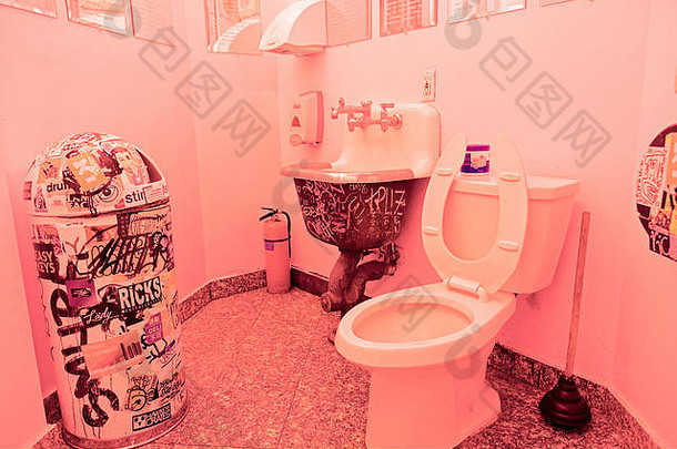 男女皆宜的浴室基斯红色的灯泡麦克纳利杰克逊书王子街苏荷区部分较低的曼哈顿纽约城市