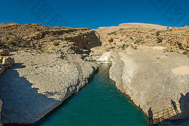 自然池Wadi巴尼哈立德阿曼阿曼全景