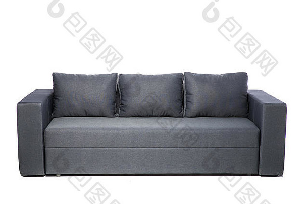 灰色沙发孤立的白色背景
