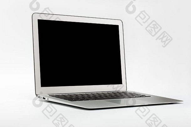 现代移动PC白色背景一边视图空白黑色的桌面监控