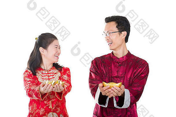 年轻的中国人一年夫妇