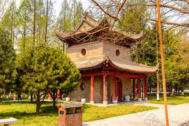 公园<strong>小</strong>野生鹅宝塔咸阳陕西中国受欢迎的旅游目的地咸阳
