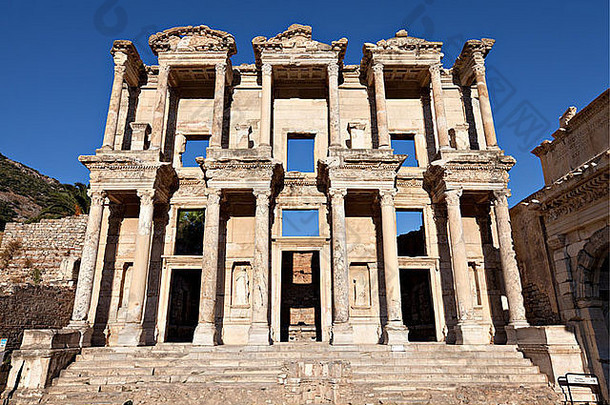 图书馆塞尔苏斯古老的建筑以弗所伊斯梅尔火鸡