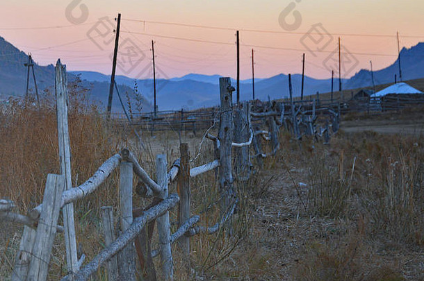 蒙古景观反式西伯利亚铁路