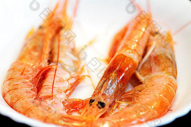 海鲜食物虾甲壳纲动物零食厨房橙色炸准备成分板美食美味的烧烤巴尔贝库