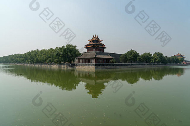 反射警卫塔边缘被禁止的城市北京