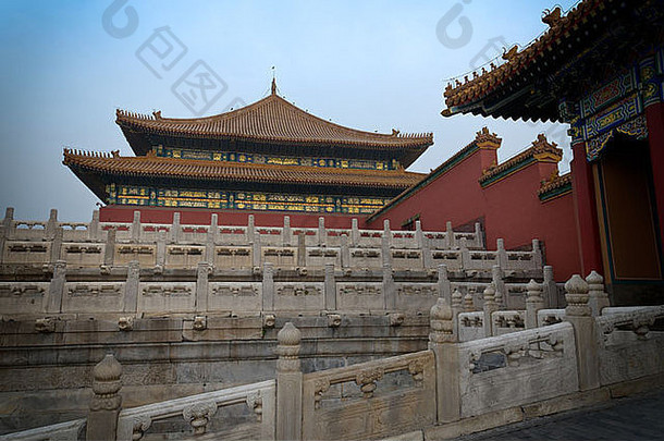 华丽的人行道领导大厅最高和谐北京的被禁止的城市