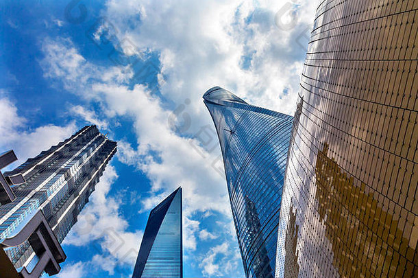 摩天大楼反射使模式设计liujiashui金融区上海中国上海塔