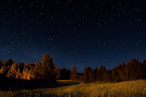 自然晚上景观星光