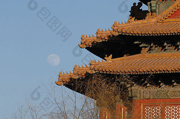 被禁止的城市北京月亮背景