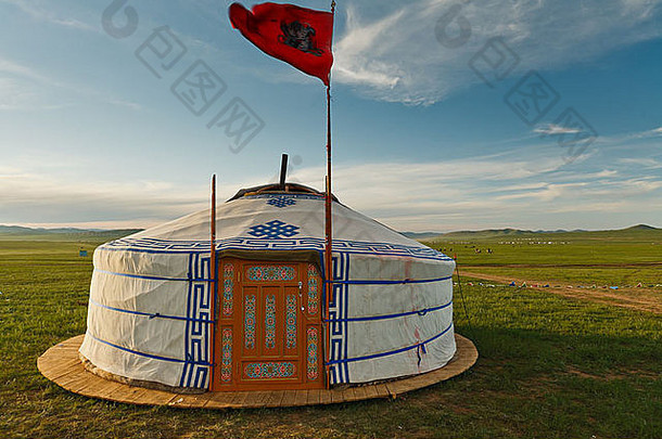 传统的霜帐篷首页蒙古游牧民族草平原草原