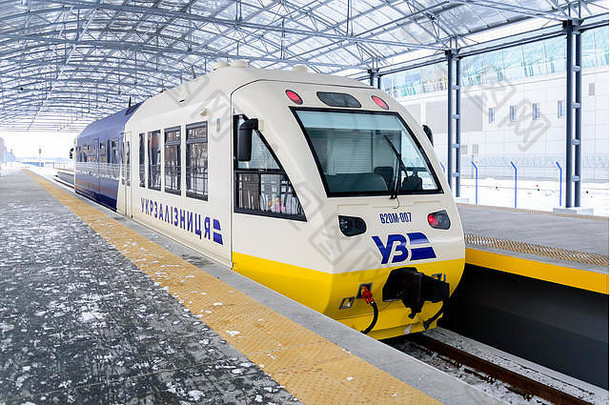 基辅乌克兰1月基辅boryspil表达火车新建高速铁路boryspil国际机场kbp主要火车站转车