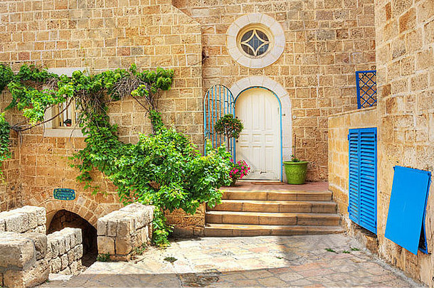 小院子里用石头砸房子白色通过部分雅法雅法以色列