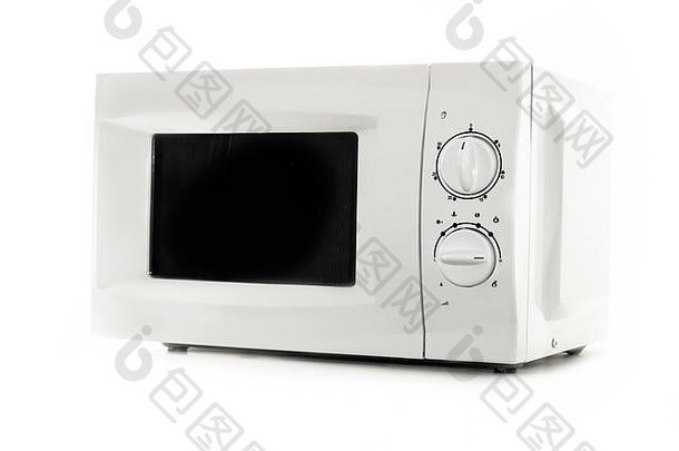 微波烤箱关闭孤立的白色背景厨房设备厨房家庭电器
