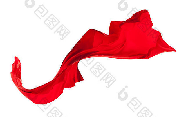 光滑的优雅的红色的缎布孤立的白色背景