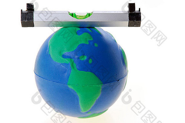 关闭世界球水平平衡前地球全球