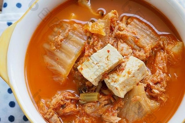 朝鲜文食物泡菜炖肉泡菜吉盖