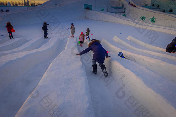哈尔滨中国2月哈尔滨国际冰雪雕塑节日年度冬天节日需要的地方哈尔滨世界最大冰雪节日