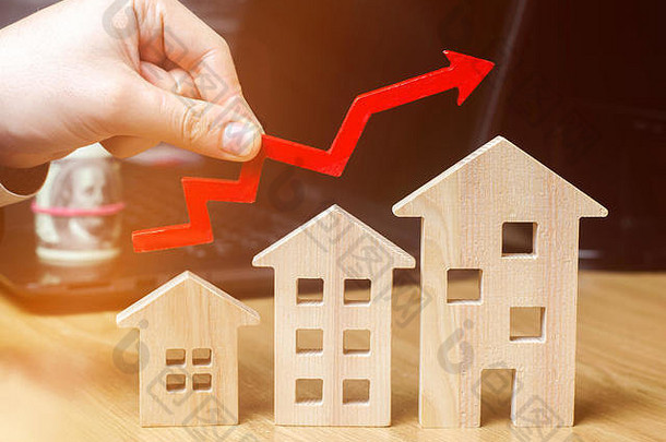 概念真正的房地产市场增长增加住房价格不断上升的价格公用事业公司增加感兴趣抵押贷款不断上升的国际米兰