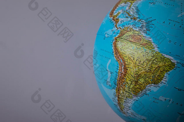 南美国地图全球白色背景