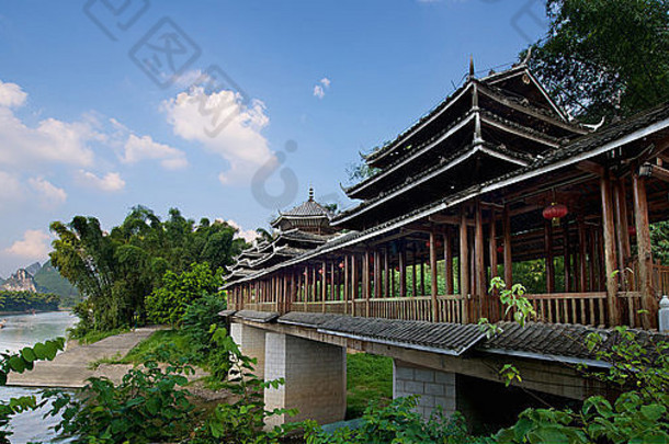 宝塔寺庙yangshuo桂林广西省中国