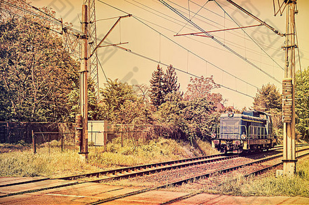 复古的健美的图片机车铁路穿越电影风格