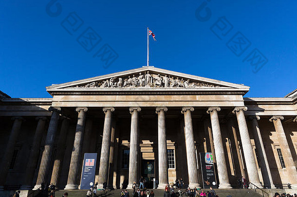 英国博物馆外希腊复兴外观布卢姆斯伯里伦敦