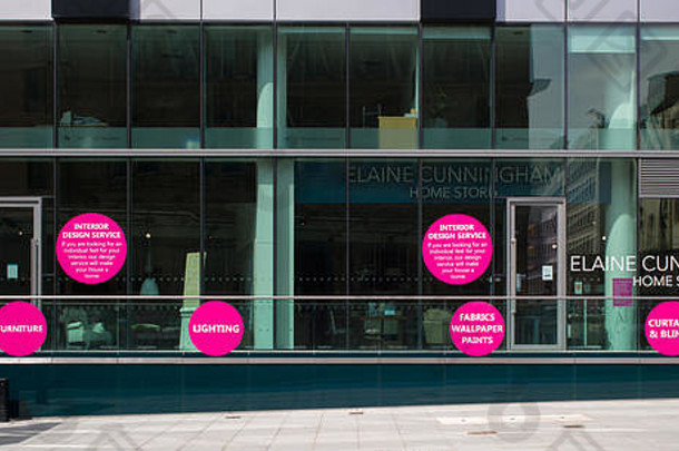 广告服务产品窗口伊莱恩坎宁安室内设计家具商店什蒂巴恩街利物浦