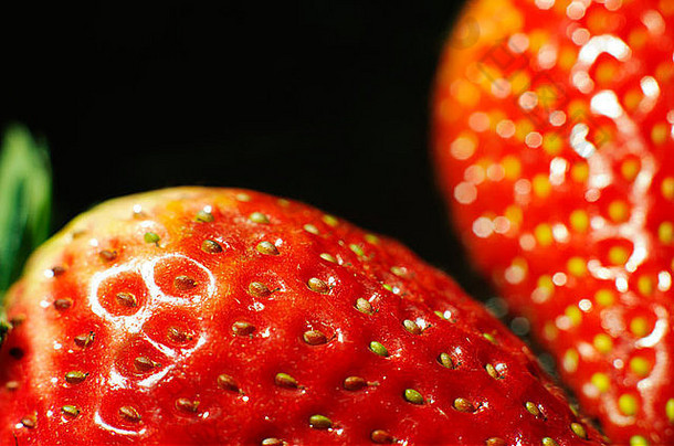宏关闭视图红色的成熟的草莓