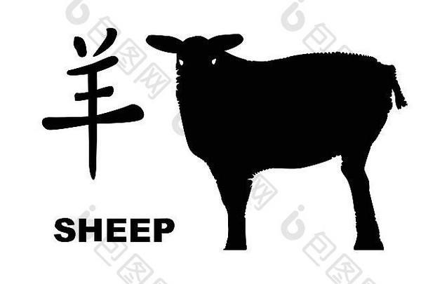 中国人简写老鼠轮廓描绘中国人一年羊