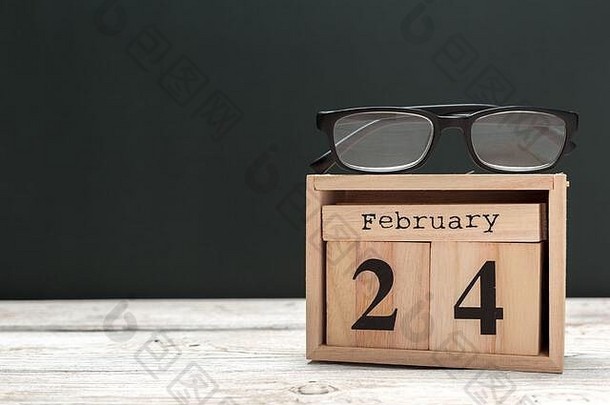 2月一天2月月calendarflat躺前视图冬天时间