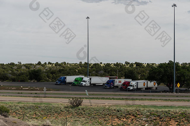 风景优美的集团预告片卡车休息停止墨西哥