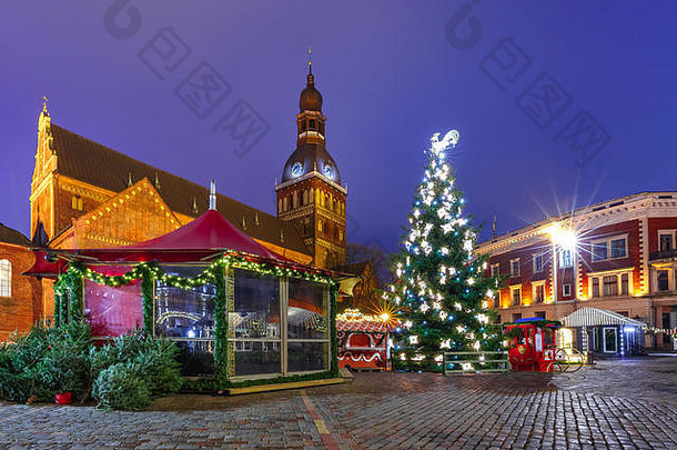圣诞节市场里加拉脱维亚