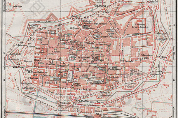 卢卡古董小镇城市地图计划意大利