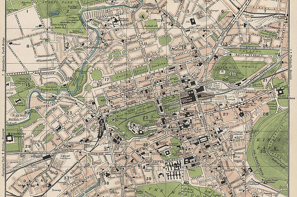爱丁堡古董小镇城市地图计划苏格兰